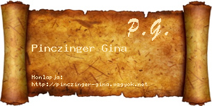 Pinczinger Gina névjegykártya