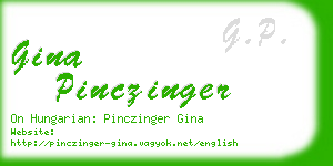 gina pinczinger business card